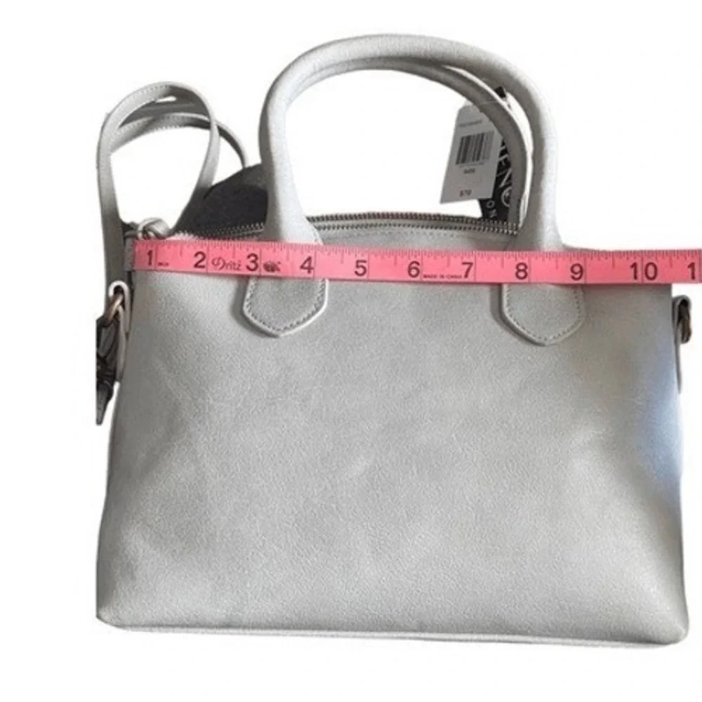 Bueno Crossbody Satchel Bag Women OS Dove Grey New Vegan Leather Top Handle Tote